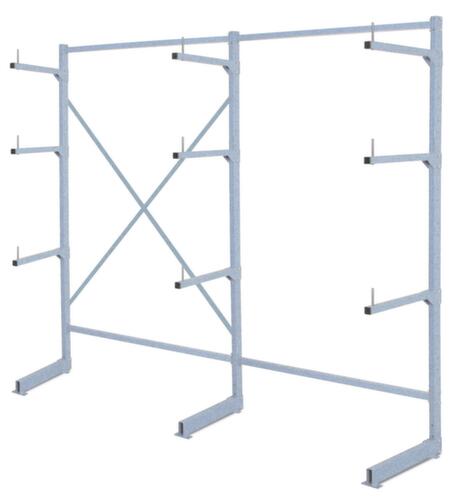 Lichte draagarmstelling met 4 opslagniveaus, eenzijdig - ontworpen voor plaatsing tegen een wand, hoogte 1950 mm, 4 niveaus