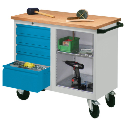 PAVOY Mobiele werkbank, 5 laden, 2 legborden