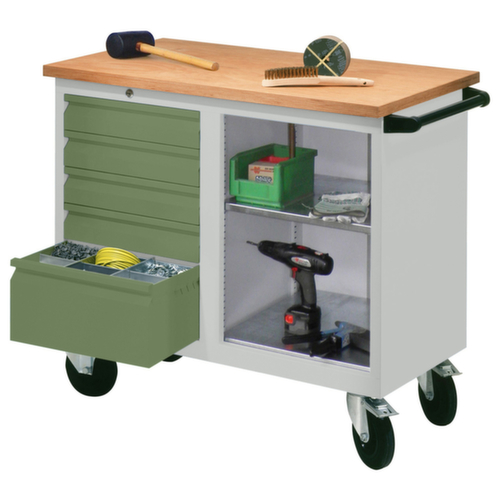 PAVOY Mobiele werkbank, 5 laden, 2 legborden