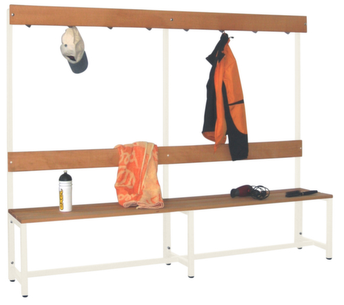 PAVOY Kleedkamerbank Basis met haken en houten strips
