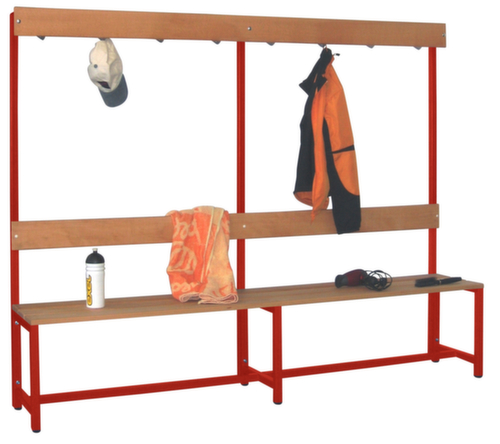 PAVOY Kleedkamerbank Basis met haken en houten strips