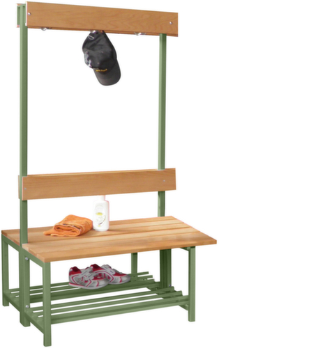 PAVOY Kleedkamerbank Basis met haken en houten strips