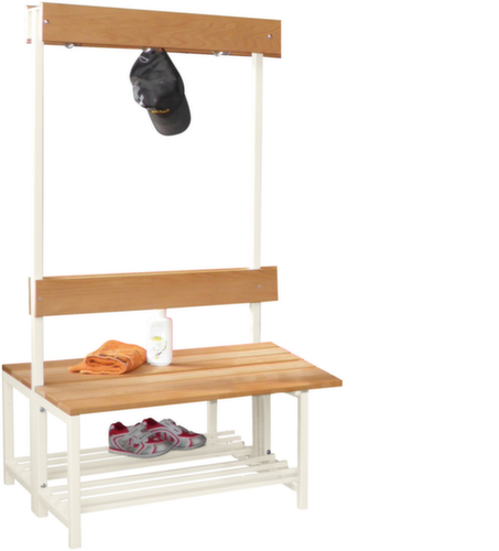 PAVOY Kleedkamerbank Basis met haken en houten strips