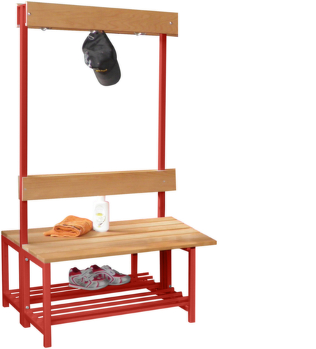 PAVOY Kleedkamerbank Basis met haken en houten strips