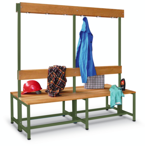 PAVOY Kleedkamerbank Basis met haken en houten strips