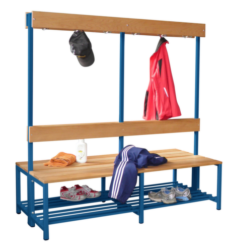 PAVOY Kleedkamerbank Basis met haken en houten strips