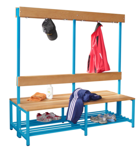 PAVOY Kleedkamerbank Basis met haken en houten strips