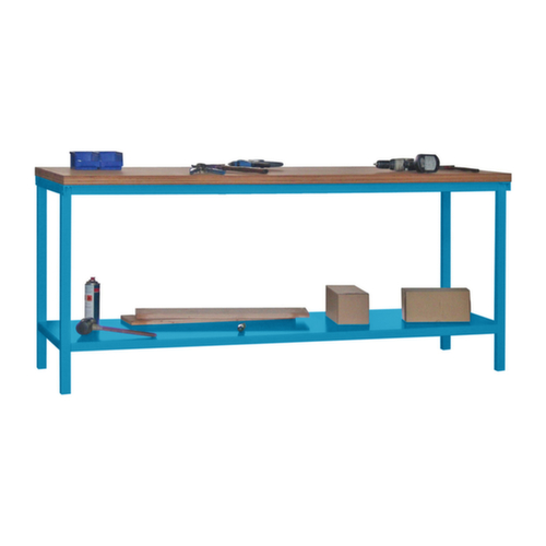 PAVOY Werkbank met beuken multiplexplaat, 1 legbord