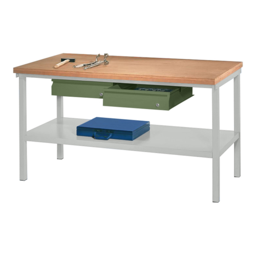 PAVOY Werkbank met verschillende soorten onderbouw, 2 laden, 1 legbord
