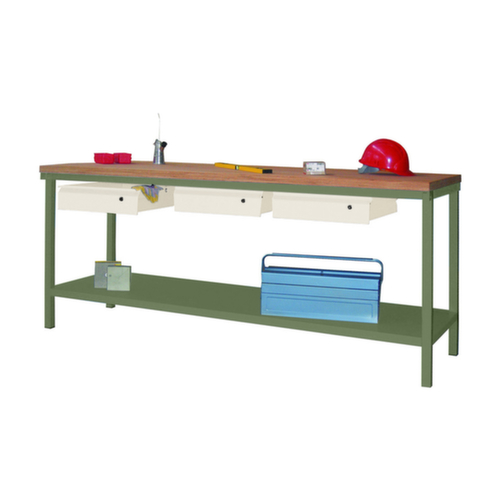 PAVOY Werkbank met verschillende soorten onderbouw, 3 laden, 1 legbord