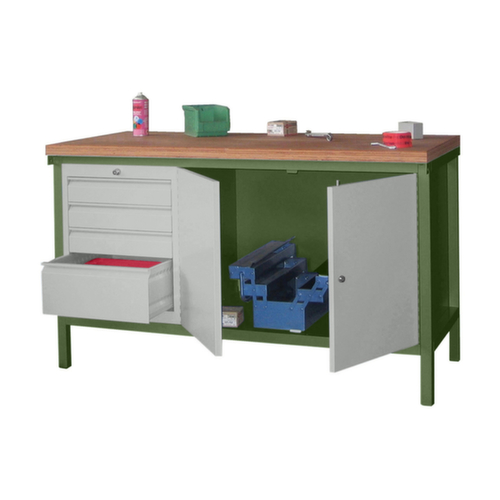 PAVOY Werkbank met verschillende soorten onderbouw, 4 laden, 1 kast