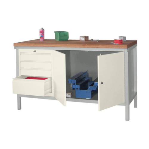 PAVOY Werkbank met verschillende soorten onderbouw, 4 laden, 1 kast