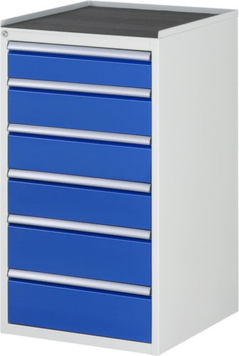 RAU Ladekast Serie 7000, 6 lade(n), RAL7035 lichtgrijs/RAL5010 gentiaanblauw
