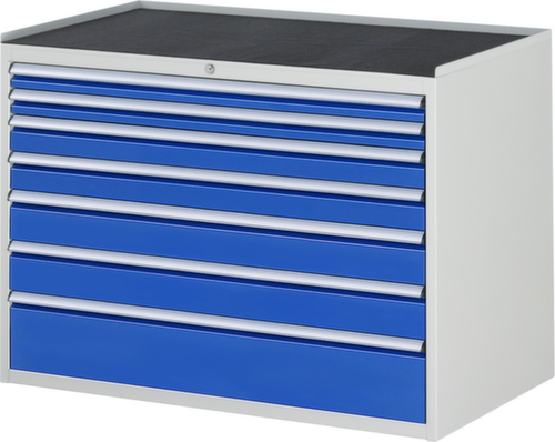 RAU Ladekast Serie 7000, 7 lade(n), RAL7035 lichtgrijs/RAL5010 gentiaanblauw
