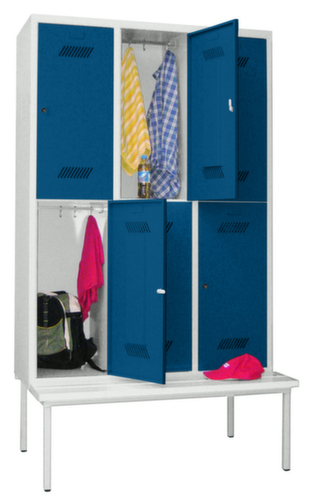 PAVOY Dubbele locker Basis met bank + 3x2 vakken, vakbreedte 400 mm