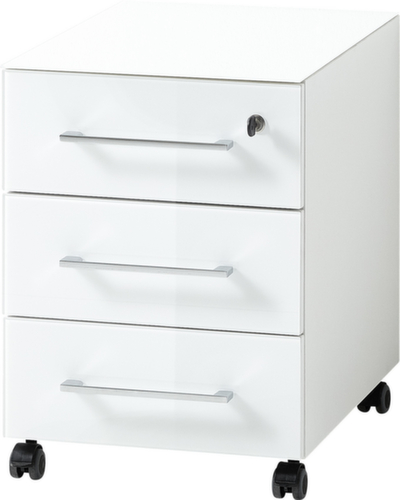 Verrijdbaar ladeblok GW-MONTERIA met 3 laden, 3 lade(n), wit/wit