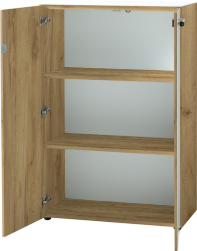 Dossierkast GW-MONTERIA met bovenlegbord met afdekking van veiligheidsglas