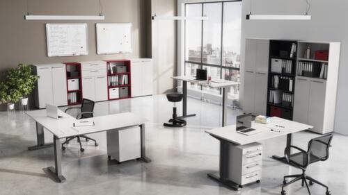 Verrijdbaar ladeblok GW-AGENDA, 4 lade(n), grafietgrijs/Grandson-eiken/Grandson-eiken