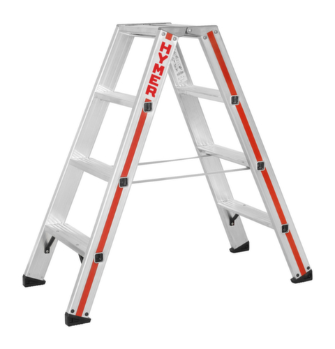 Hymer Ladder 8024 tweezijdig te betreden, 2 x 4 treden met profiel