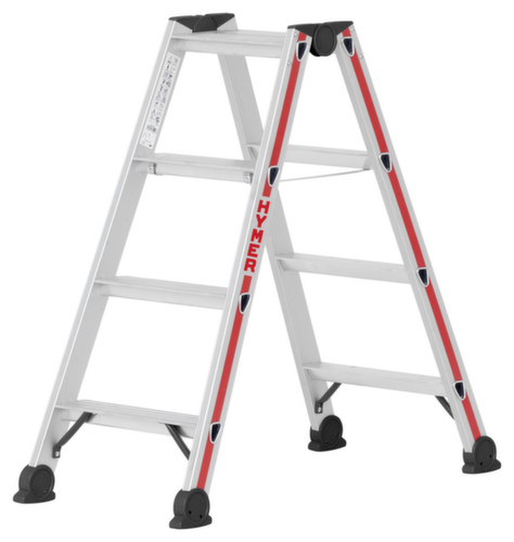 Hymer Ladder 4124 tweezijdig te betreden, 2 x 4 treden met profiel
