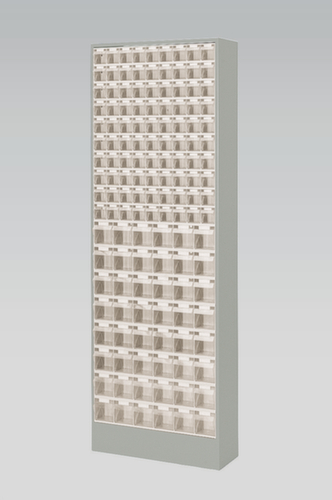 Magazijnkast met assortimentsbakken, 138 bakken, transparant