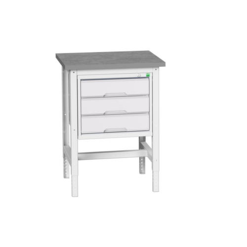 bott Werkbank verso, 3 laden, RAL7035 lichtgrijs/RAL7035 lichtgrijs