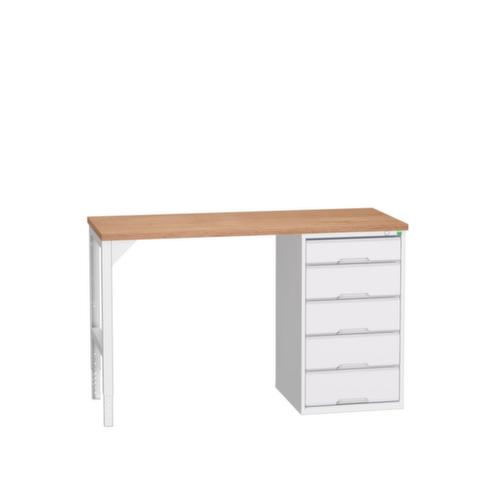 bott Werkbank verso, 5 laden, RAL7035 lichtgrijs/RAL7035 lichtgrijs