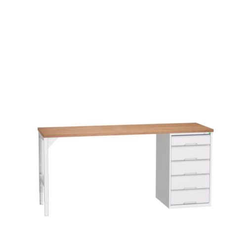 bott Werkbank verso, 5 laden, RAL7035 lichtgrijs/RAL7035 lichtgrijs