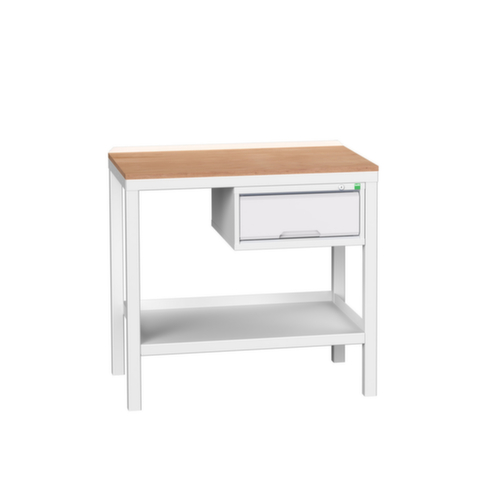 bott Werkbank verso, 1 lade, 1 legbord, RAL7035 lichtgrijs/RAL7035 lichtgrijs