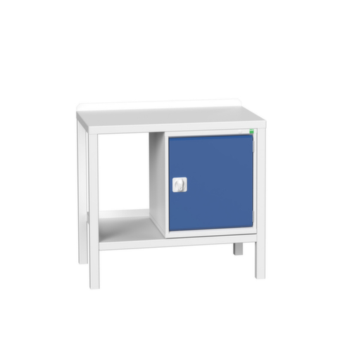 bott Werkbank verso, 1 kast, 1 legbord, RAL7035 lichtgrijs/RAL5010 gentiaanblauw