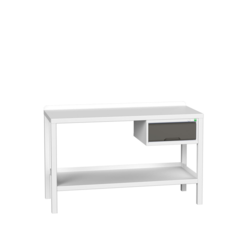 bott Werkbank verso, 1 lade, 1 legbord, RAL7035 lichtgrijs/RAL7016 antracietgrijs