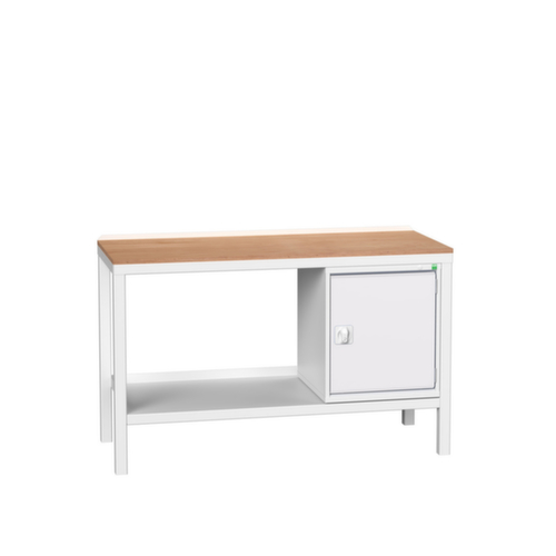 bott Werkbank verso, 1 kast, 1 legbord, RAL7035 lichtgrijs/RAL7035 lichtgrijs