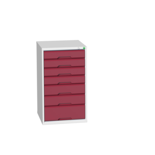 bott Ladekast verso, 7 lade(n), RAL7035 lichtgrijs/RAL3004 purperrood