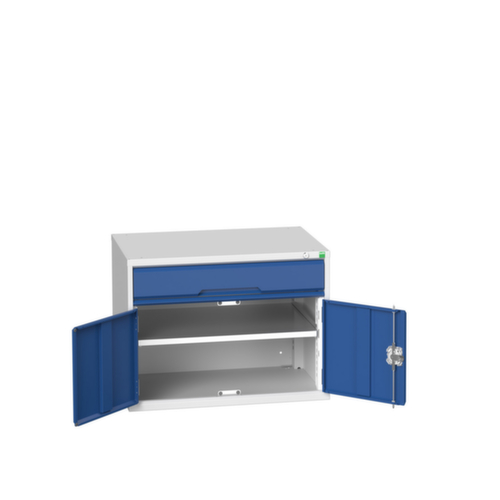 bott ladekast verso met openslaande deur, 1 lade(n), RAL7035 lichtgrijs/RAL5010 gentiaanblauw