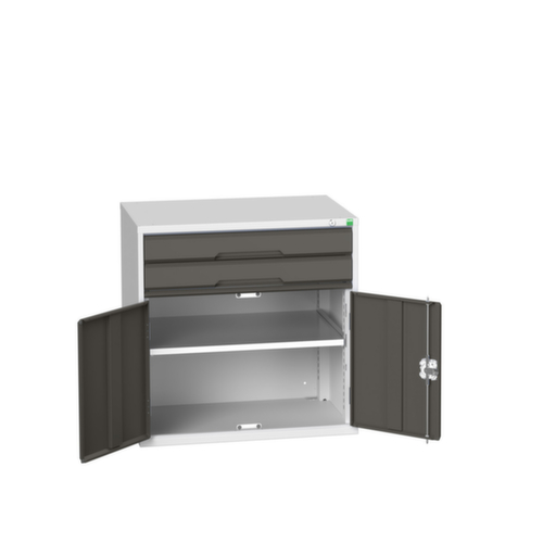 bott ladekast verso met openslaande deur, 2 lade(n), RAL7035 lichtgrijs/RAL7016 antracietgrijs