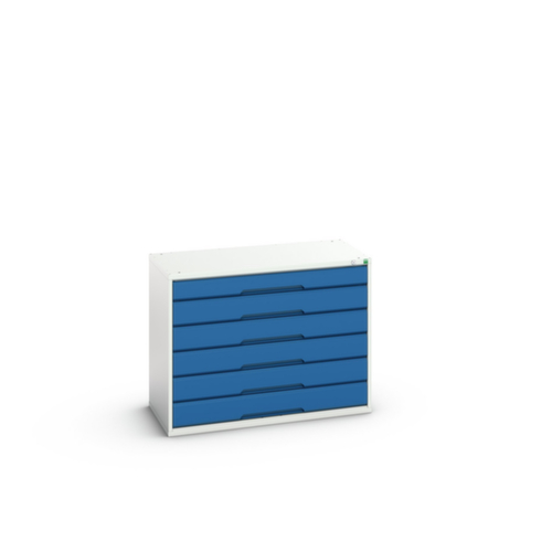 bott Ladekast verso, 6 lade(n), RAL7035 lichtgrijs/RAL5010 gentiaanblauw