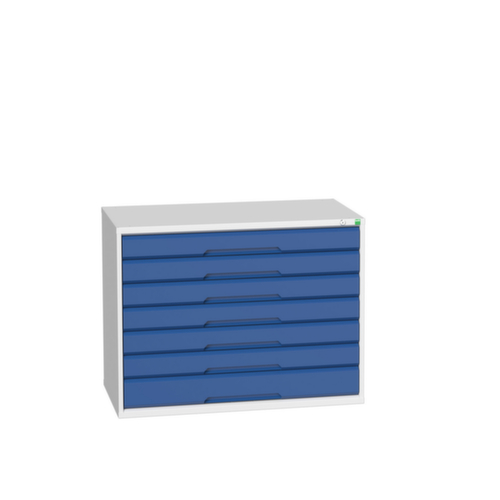 bott Ladekast verso, 7 lade(n), RAL7035 lichtgrijs/RAL5010 gentiaanblauw