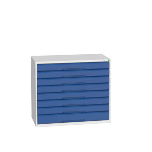 bott Ladekast verso, 8 lade(n), RAL7035 lichtgrijs/RAL5010 gentiaanblauw
