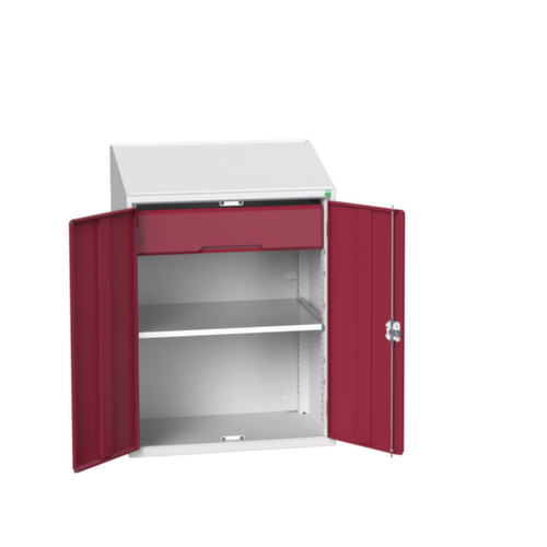 bott Lessenaarkast verso, RAL7035 lichtgrijs/RAL3004 purperrood