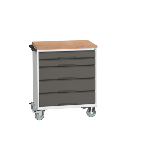bott Gereedschapswagen verso, 5 laden, RAL7035 lichtgrijs/RAL7016 antracietgrijs