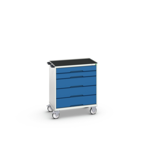 bott Gereedschapswagen verso, 5 laden, RAL7035 lichtgrijs/RAL5010 gentiaanblauw