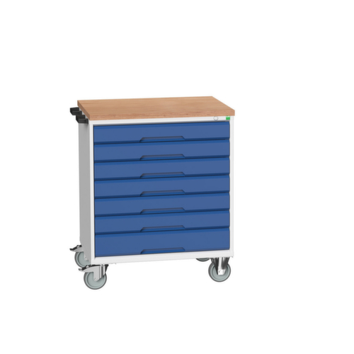 bott Gereedschapswagen verso, 7 laden, RAL7035 lichtgrijs/RAL5010 gentiaanblauw