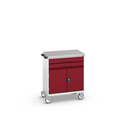 bott Gereedschapswagen verso, 2 laden, 1 kast, RAL7035 lichtgrijs/RAL3004 purperrood