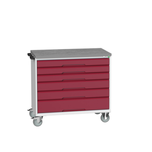 bott Gereedschapswagen verso, 6 lades, RAL7035 lichtgrijs/RAL3004 purperrood