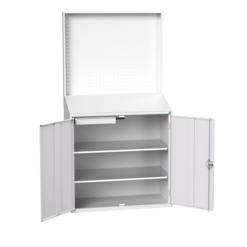 bott lessenaarkast verso met achterwand, RAL7035 lichtgrijs/RAL7035 lichtgrijs