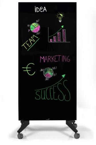 Legamaster mobiel glazen magneetbord, hoogte x breedte 1950 x 900 mm