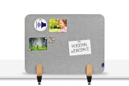 Legamaster Geluiddempende tafelscheidingswand ELEMENTS, hoogte x breedte 600 x 800 mm, wand grijs