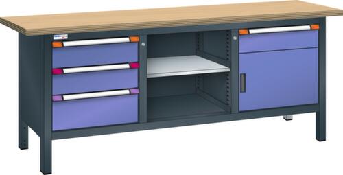 Thurmetall Werkbank, 4 laden, 1 kast, 1 legbord