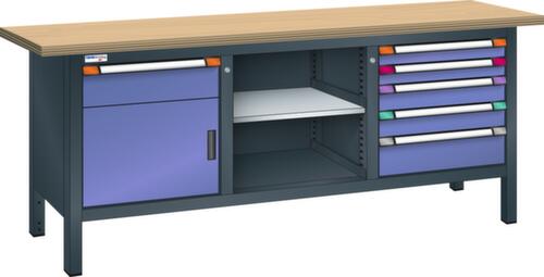 Thurmetall Werkbank, 6 laden, 1 kast, 1 legbord