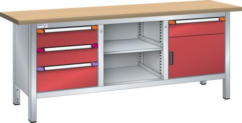 Thurmetall Werkbank, 4 laden, 1 kast, 1 legbord
